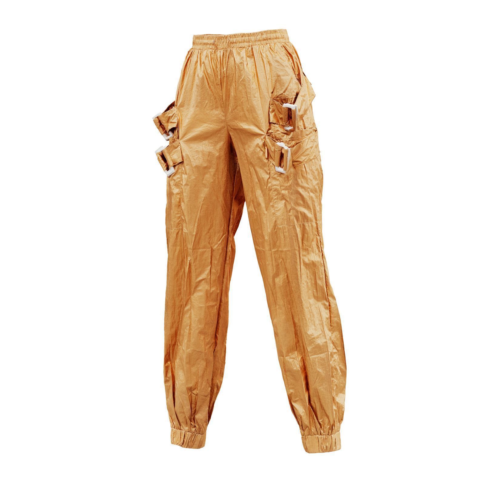 Metallic Straps Trousers 3D model_4