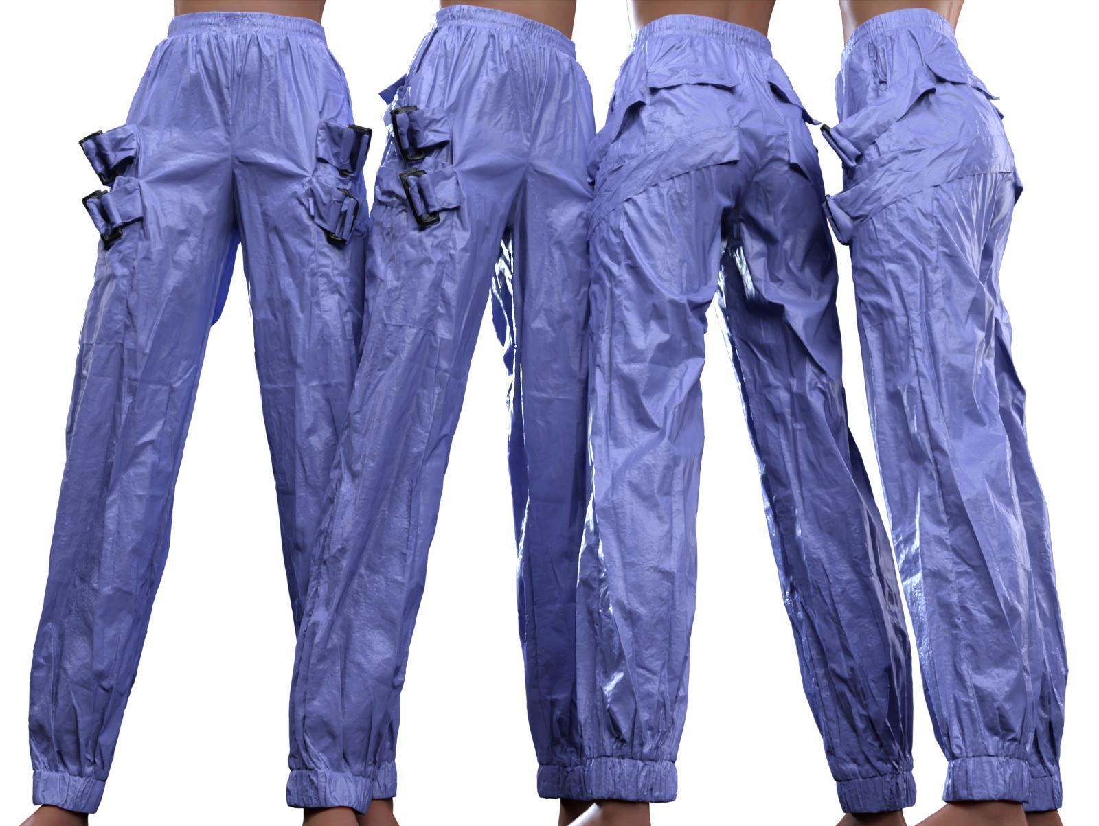 Metallic Straps Trousers 3D model_12