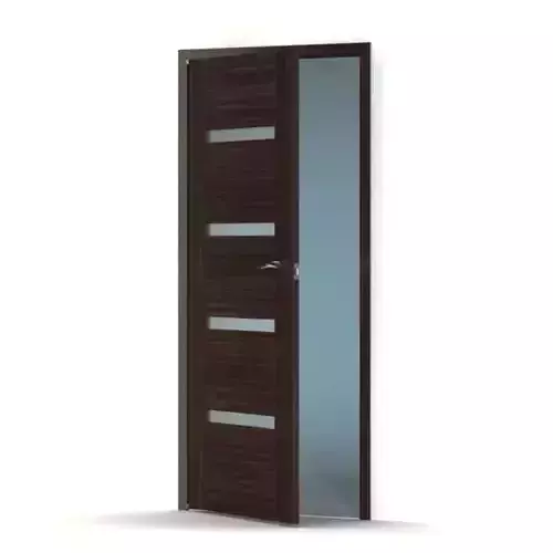 Modern Blue And Black Wood Office Door 3D model