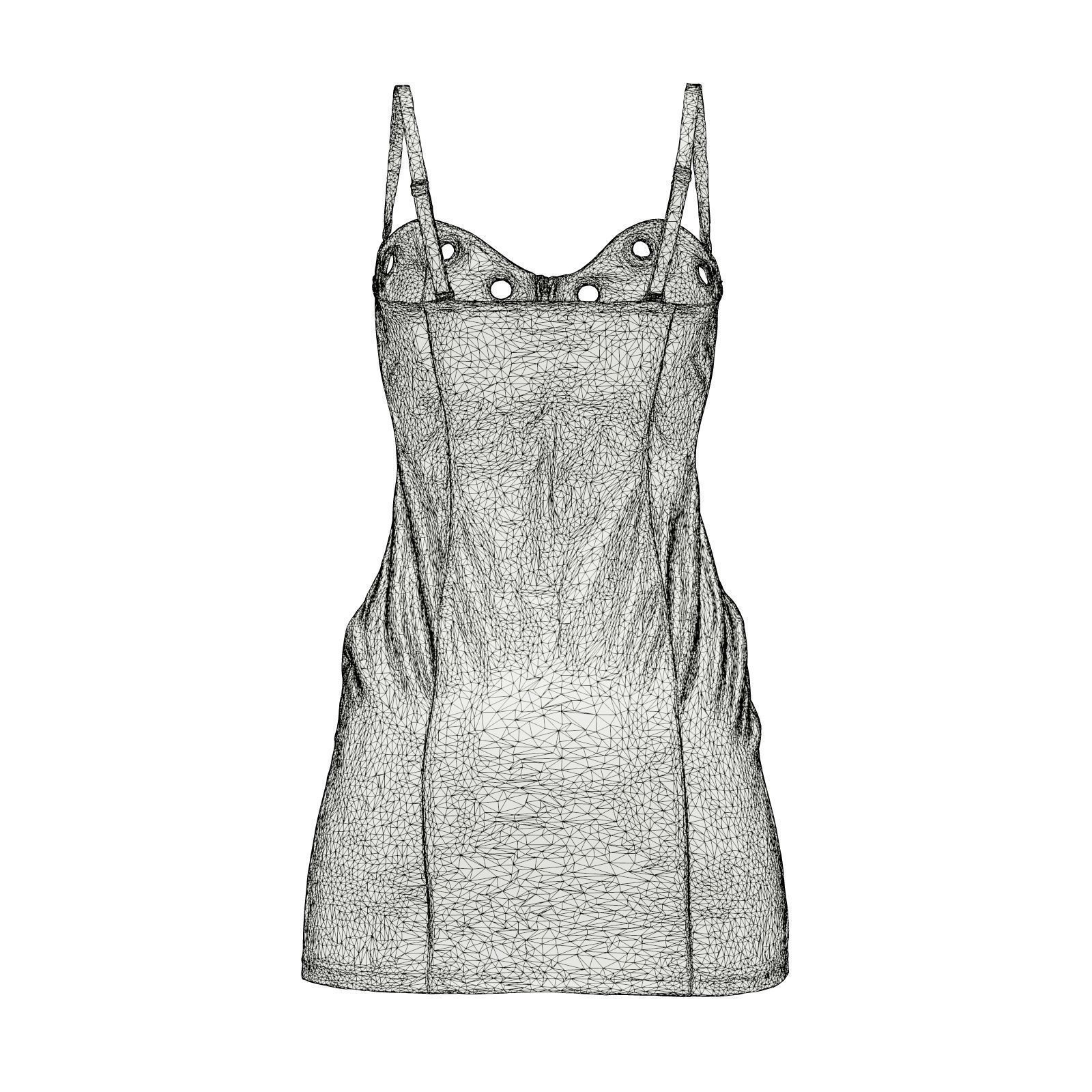 Metal Rings Dress 3D model_7