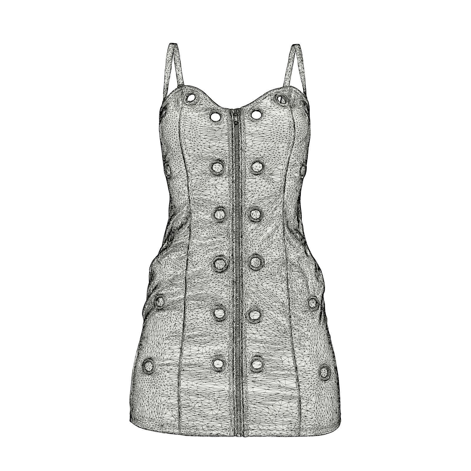 Metal Rings Dress 3D model_6