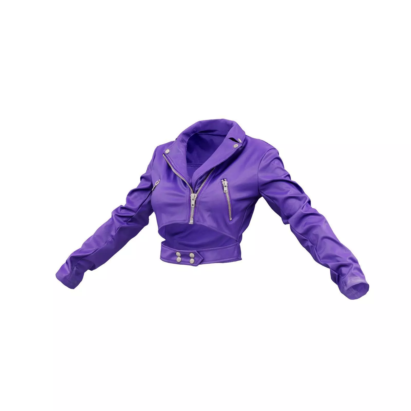 Low Belt Leather Jacket 3D model