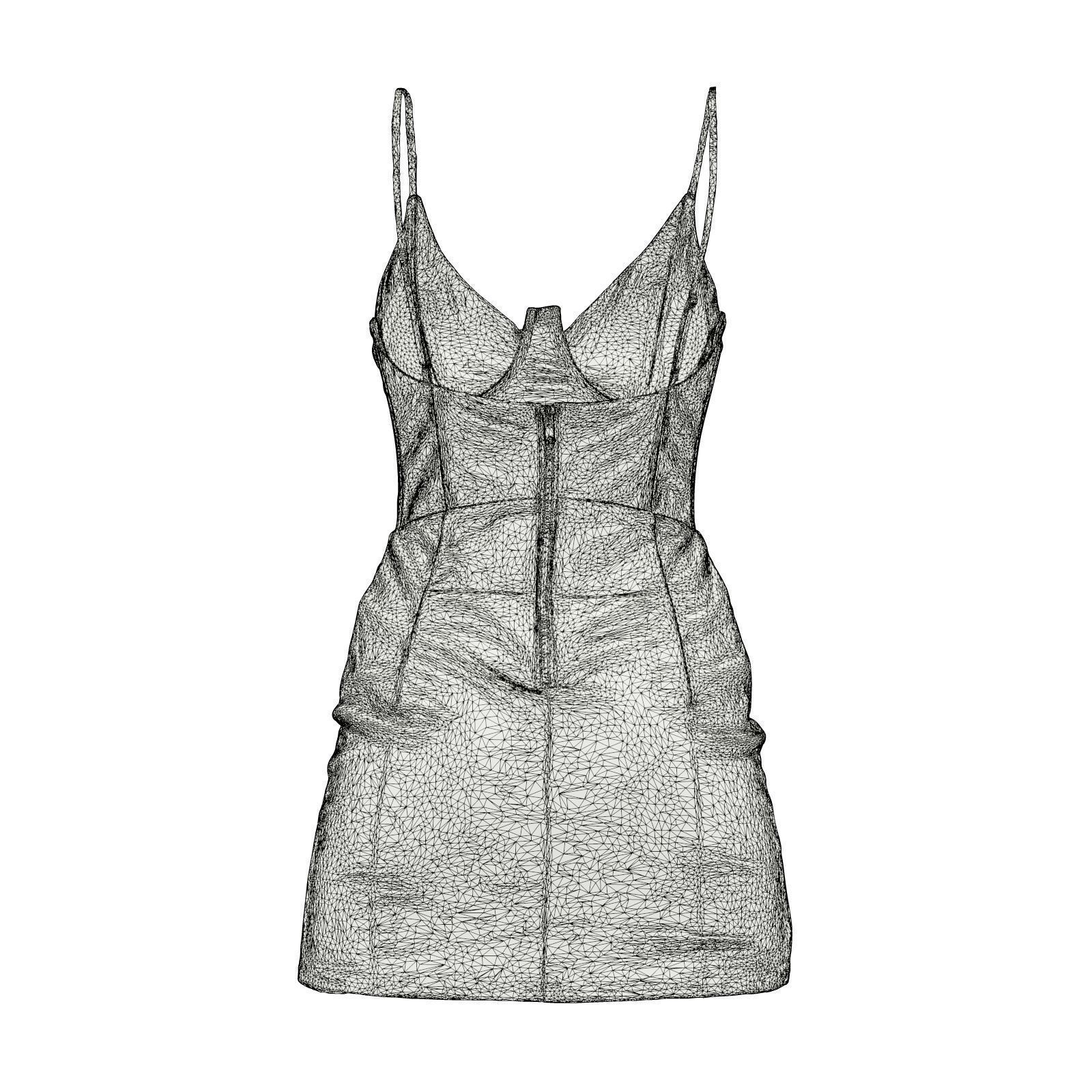 Little Stitched Dress 3D model_7