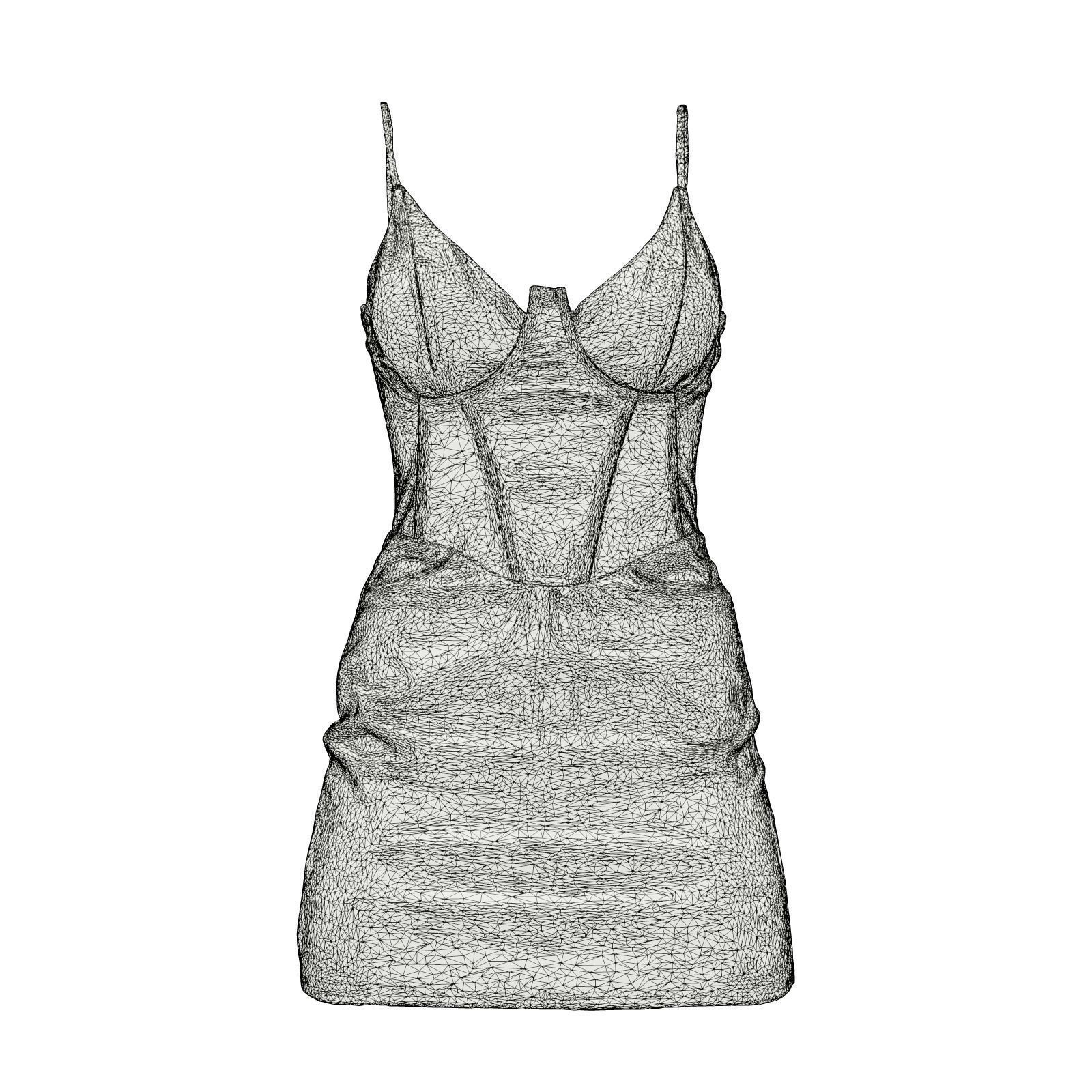 Little Stitched Dress 3D model_6