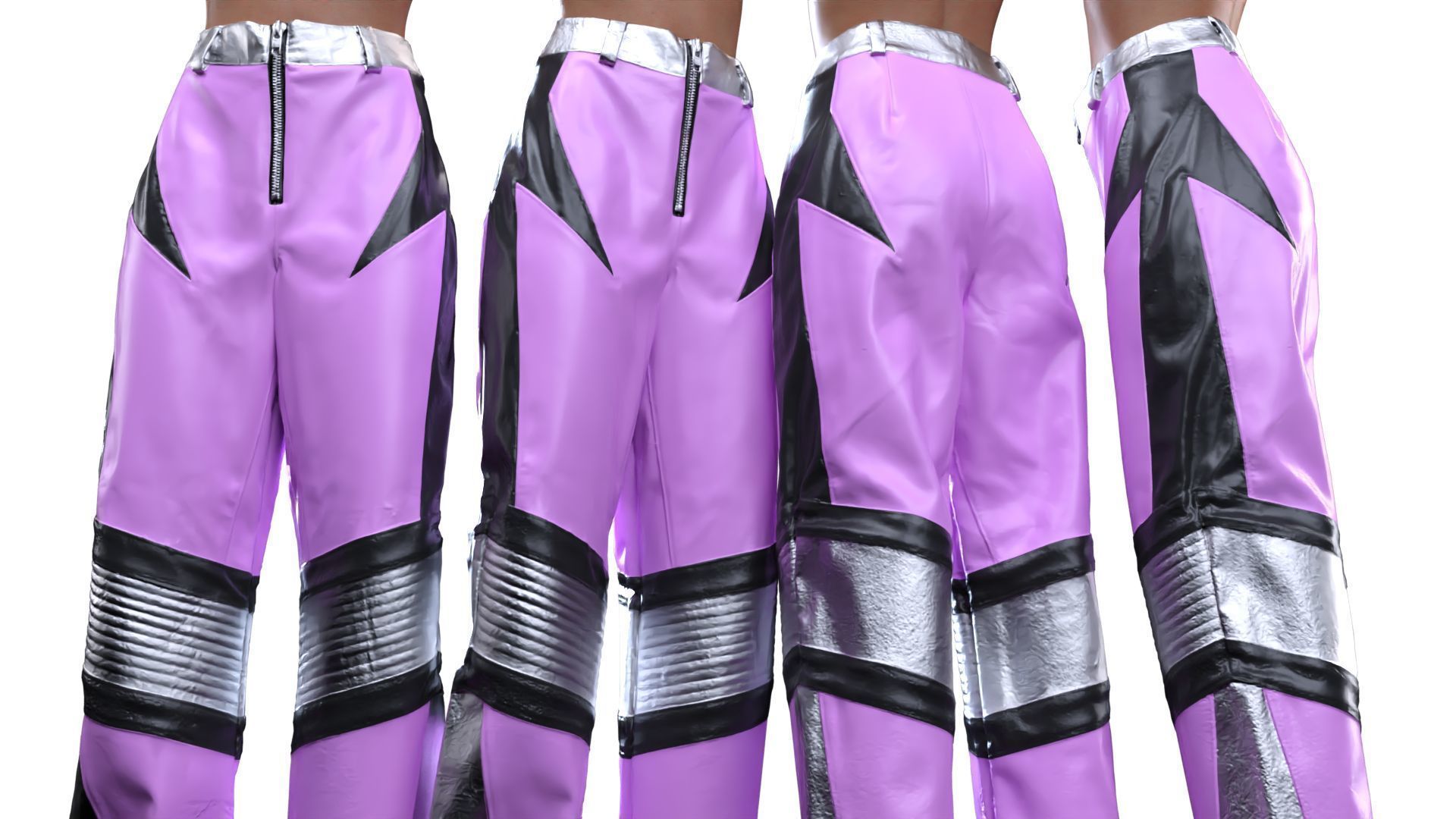 Leather Wrestling Trousers 3D model_16