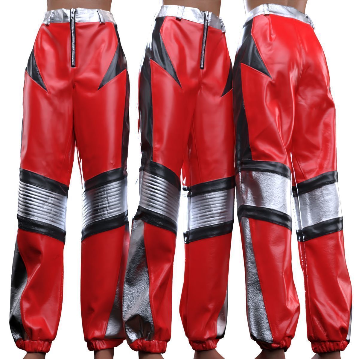 Leather Wrestling Trousers 3D model_1