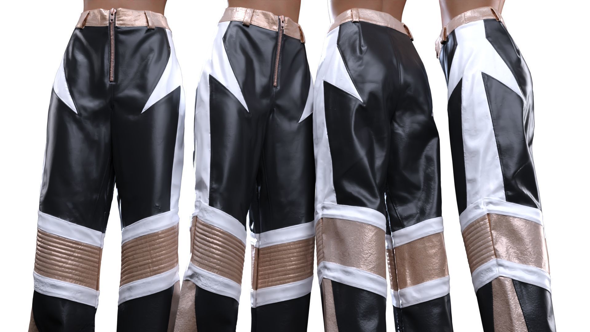 Leather Wrestling Trousers 3D model_14