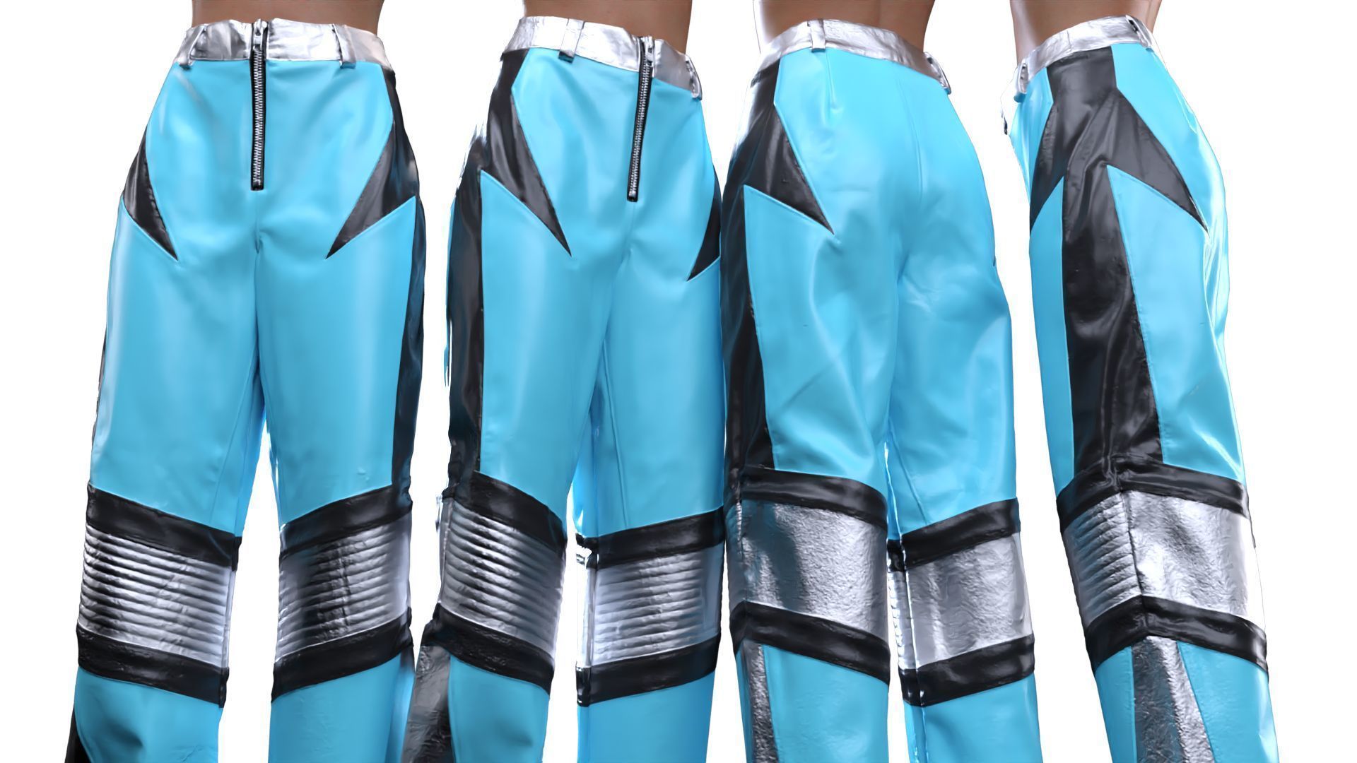 Leather Wrestling Trousers 3D model_17