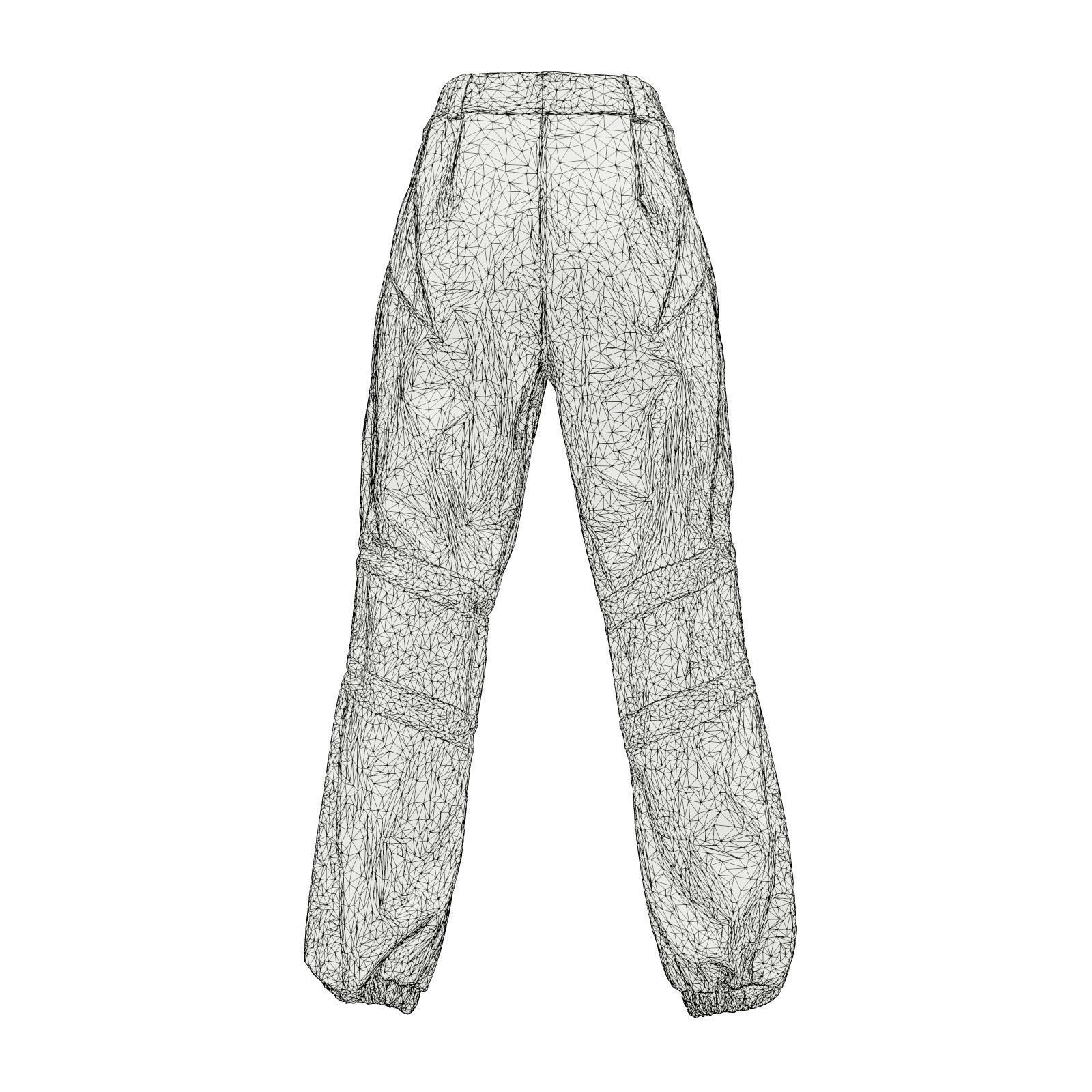 Leather Wrestling Trousers 3D model_9