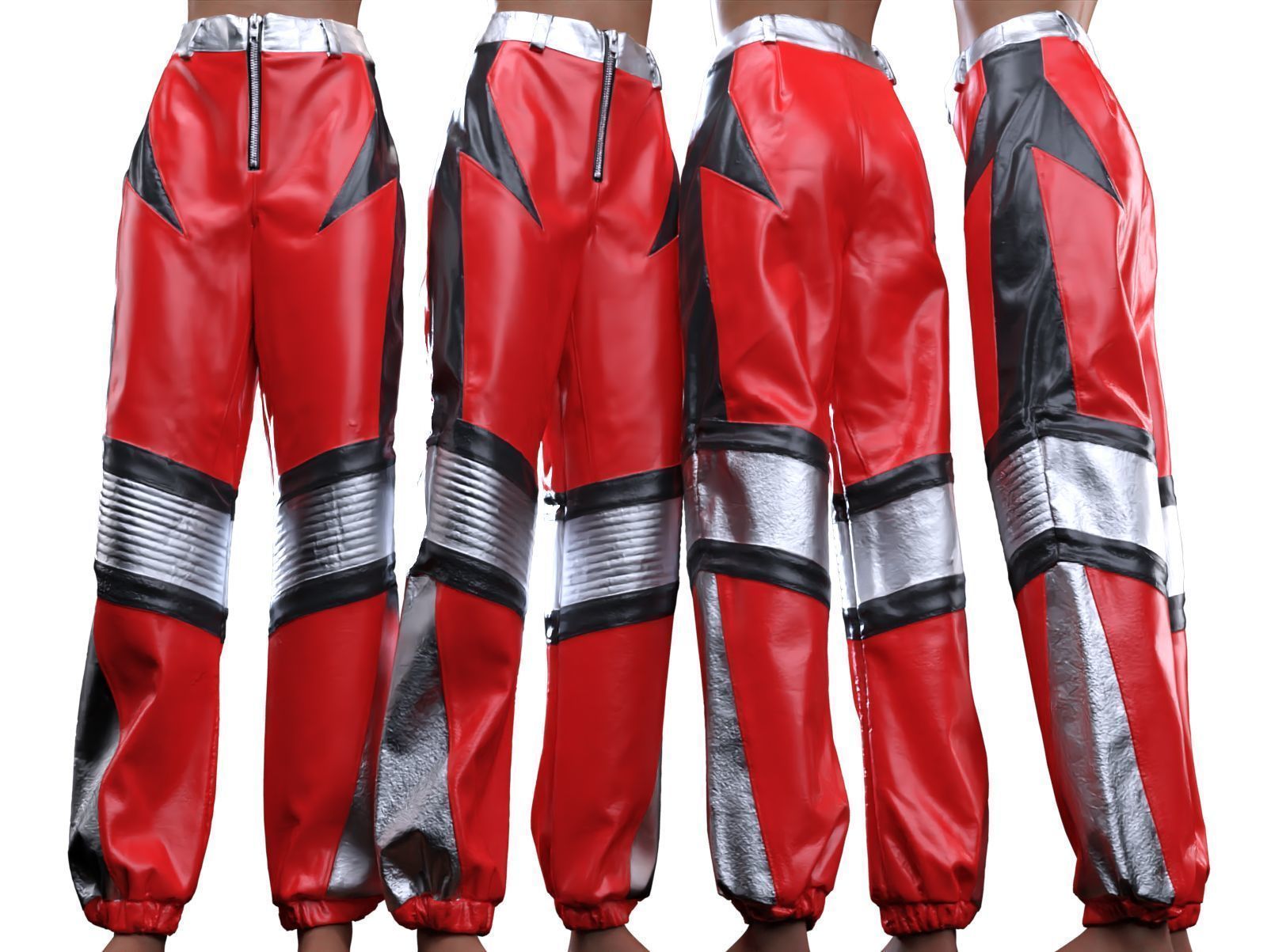 Leather Wrestling Trousers 3D model_11
