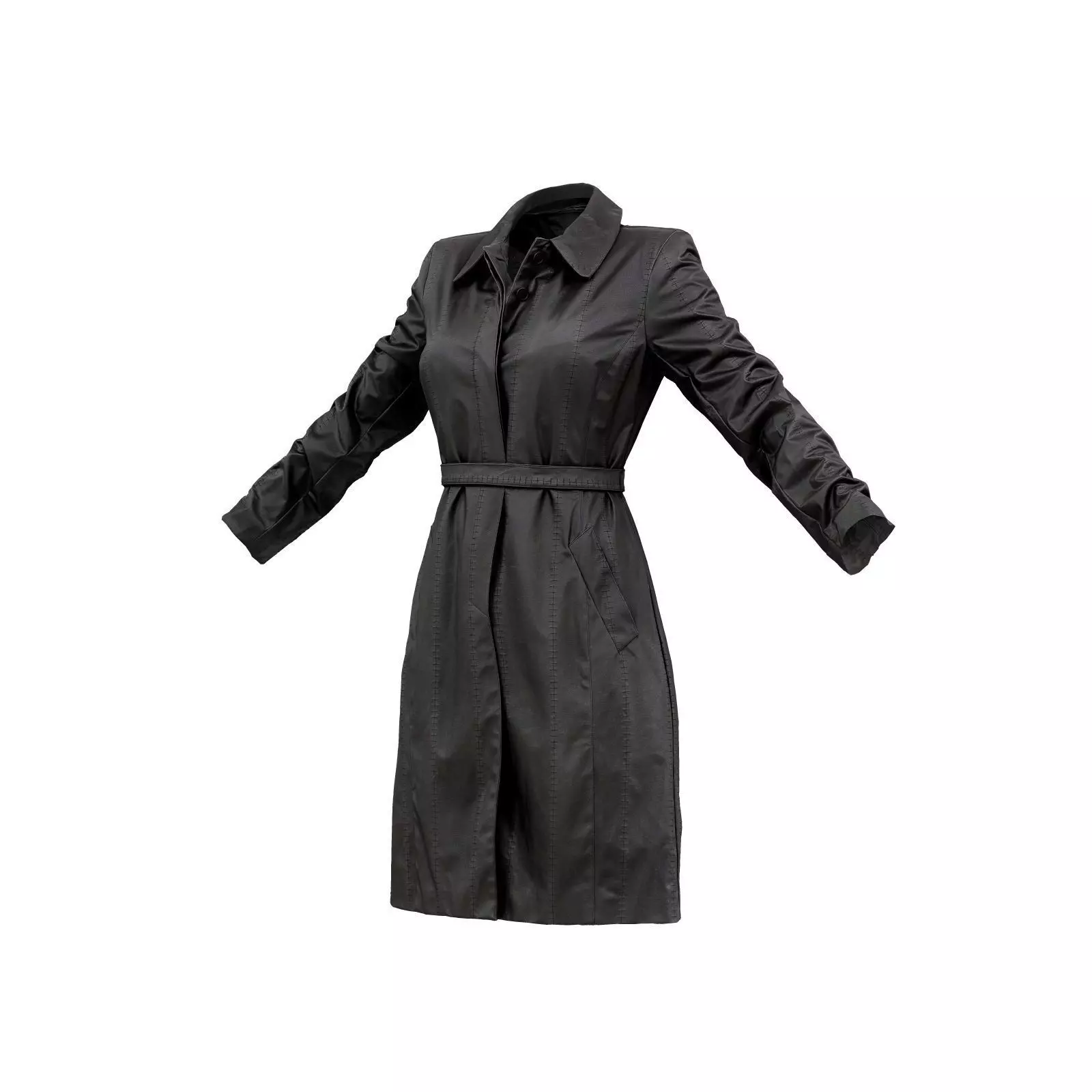 Leather Stitch Trench 3D model
