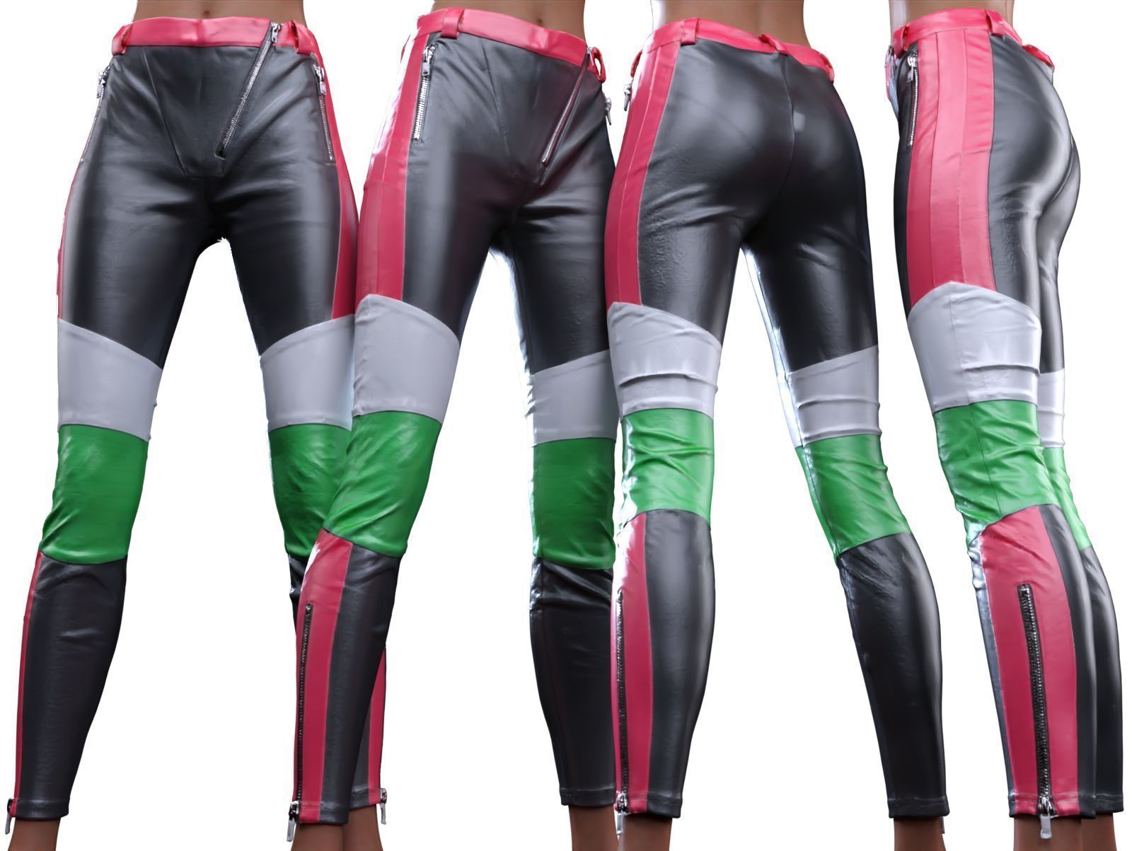 Leather Racer Pants 3D model_11