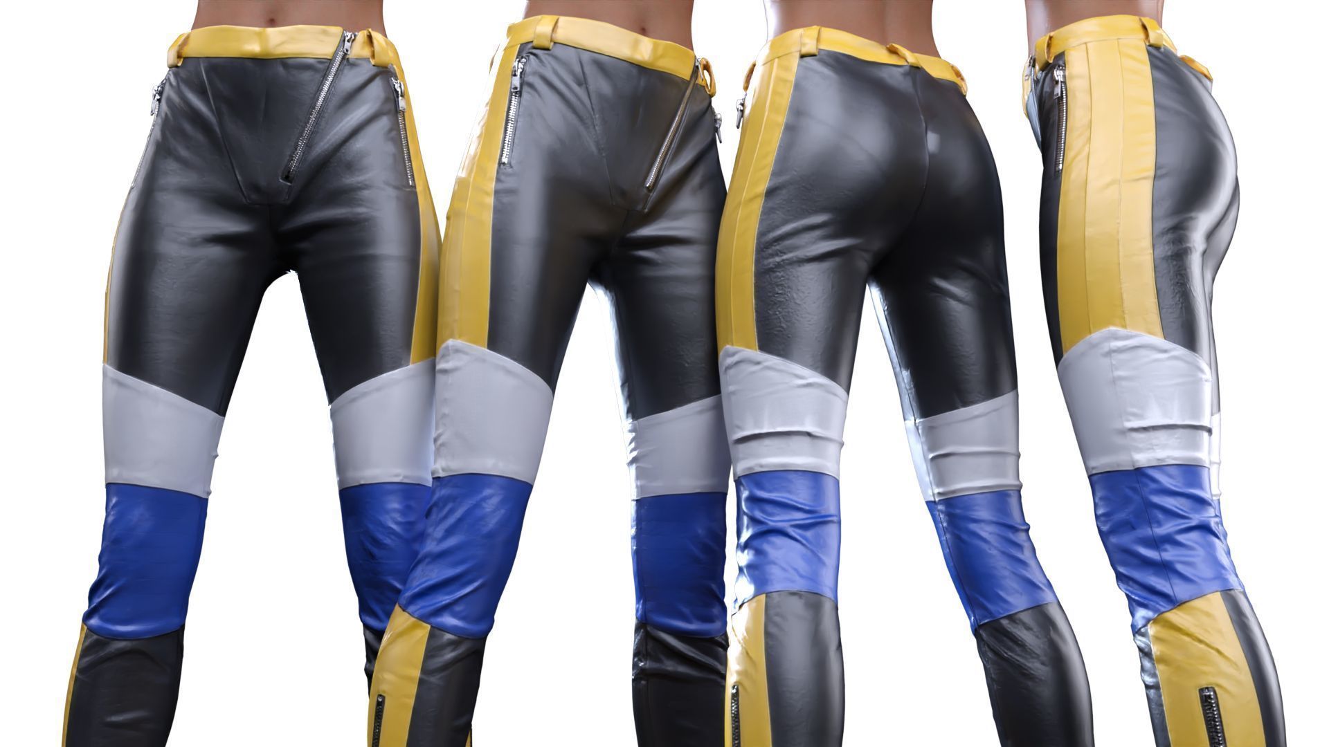 Leather Racer Pants 3D model_1