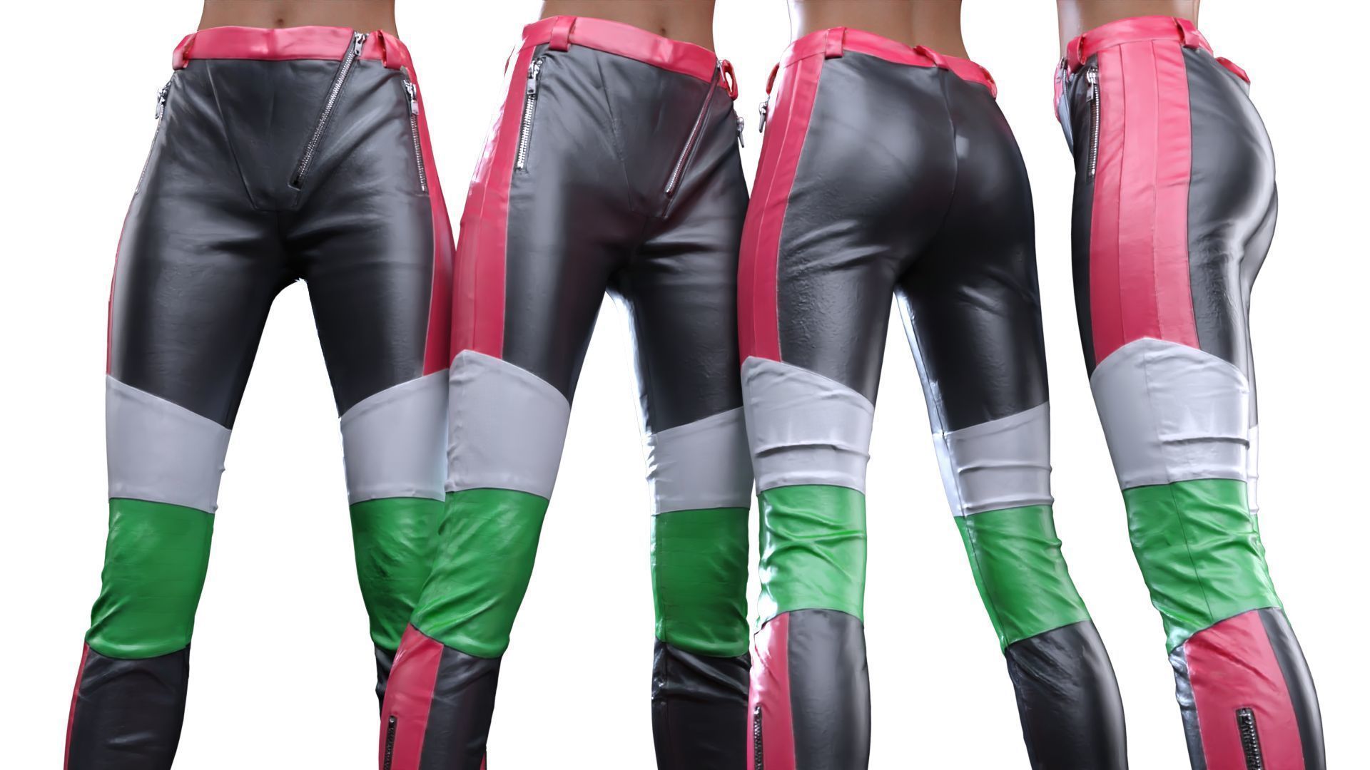 Leather Racer Pants 3D model_14