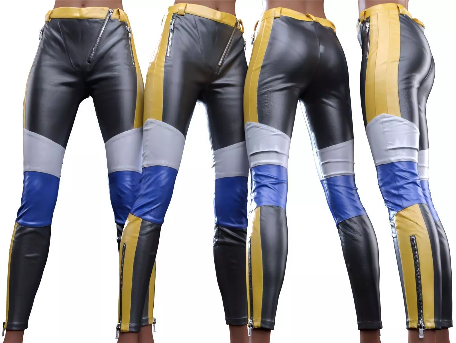 Leather Racer Pants 3D model_0
