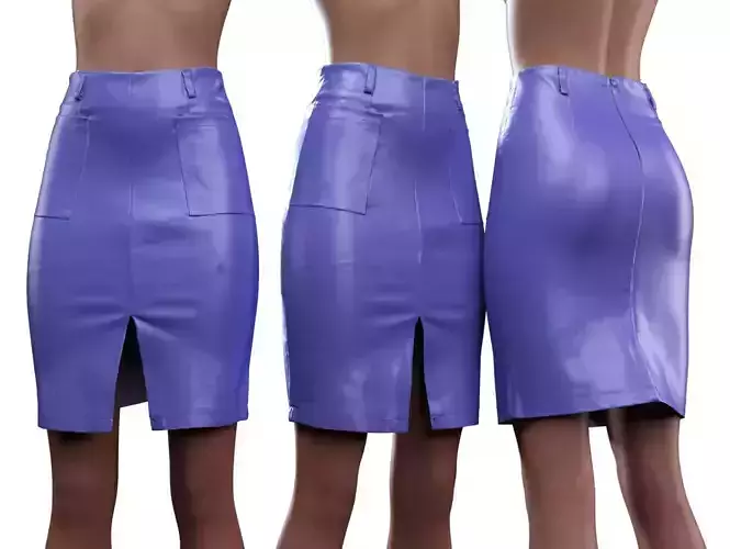 Leather Pocket Pencil Skirt