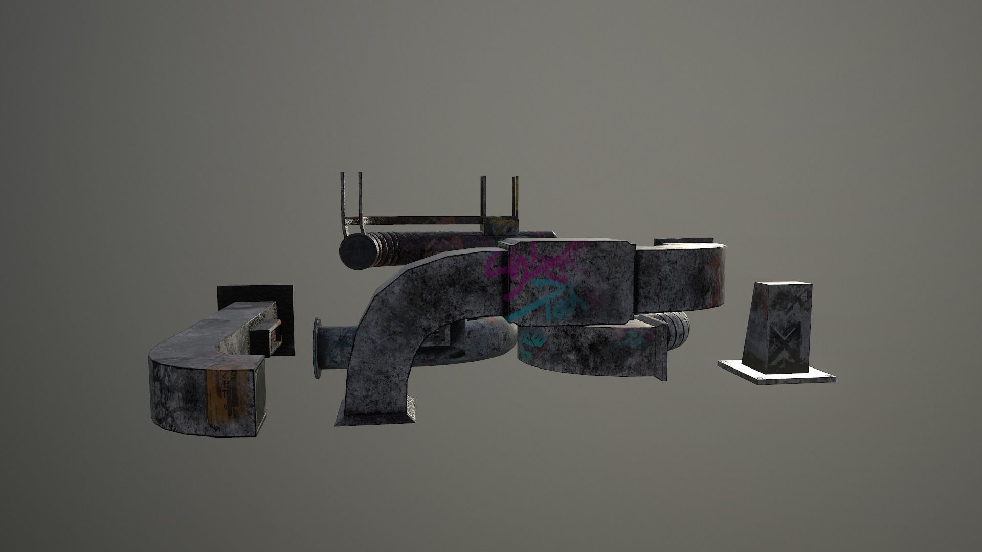 Cyberpunk Air Ducts Pack Low-poly 3D model_17