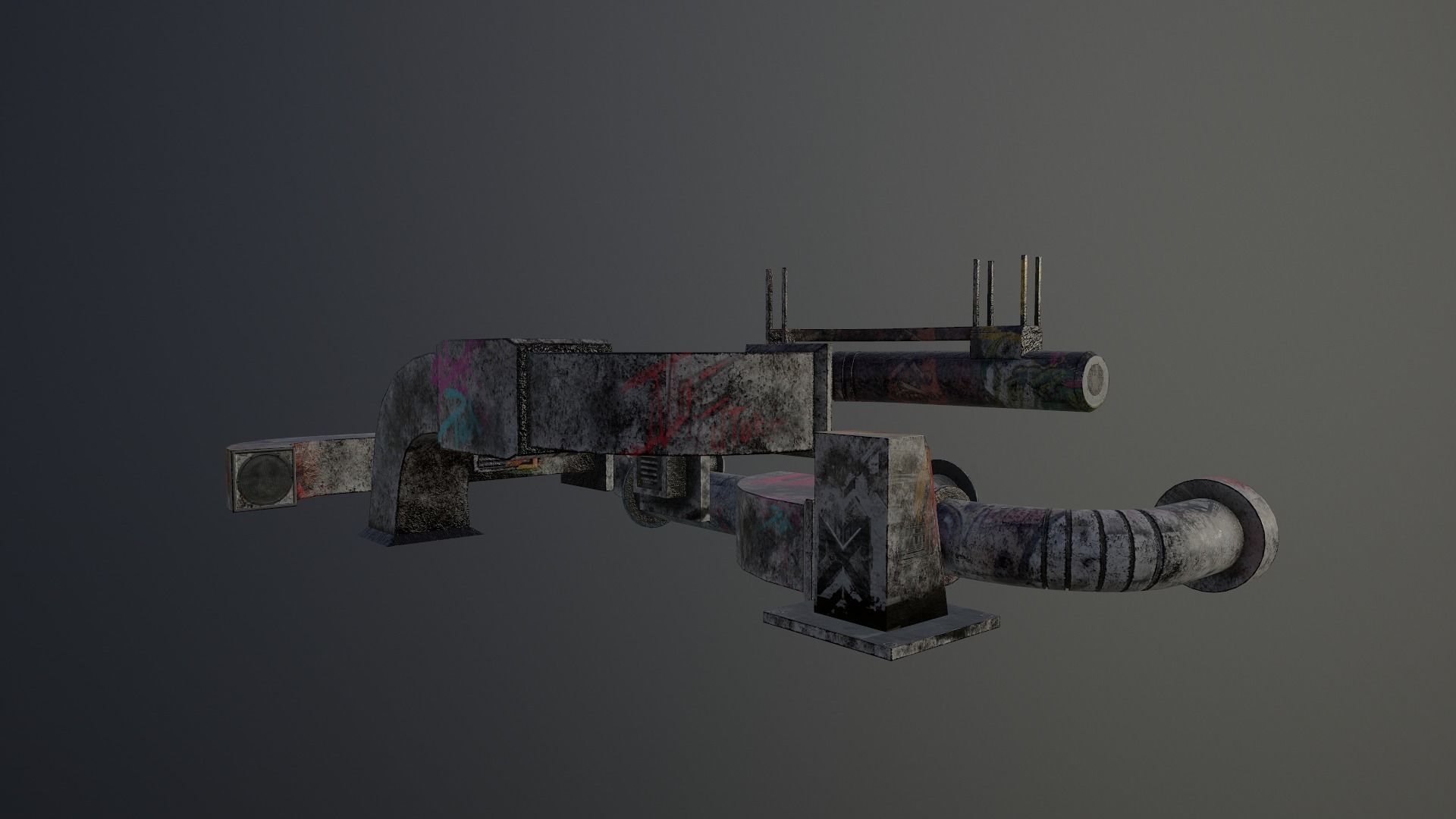 Cyberpunk Air Ducts Pack Low-poly 3D model_13