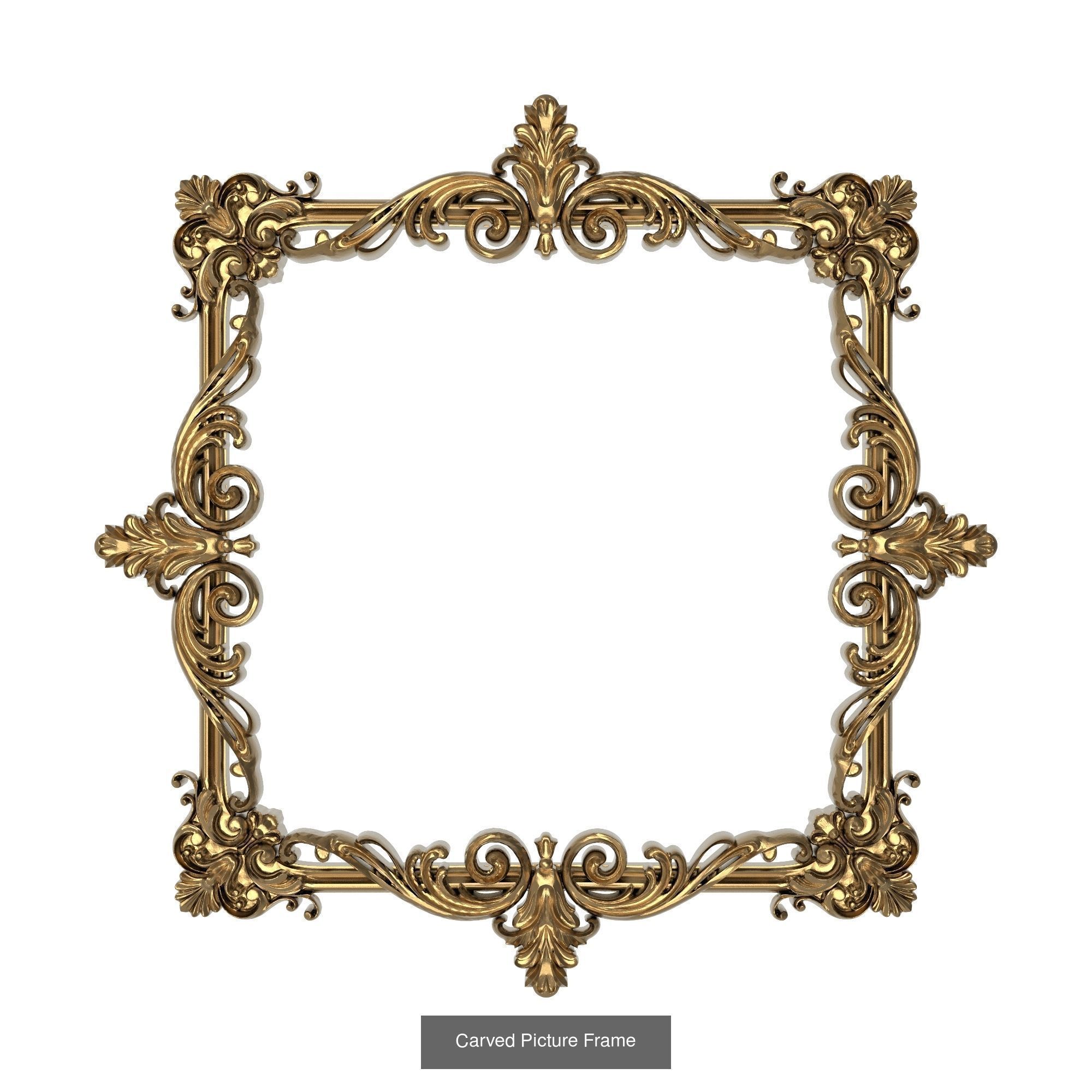 10 carved frames set 3D Model Collection_3