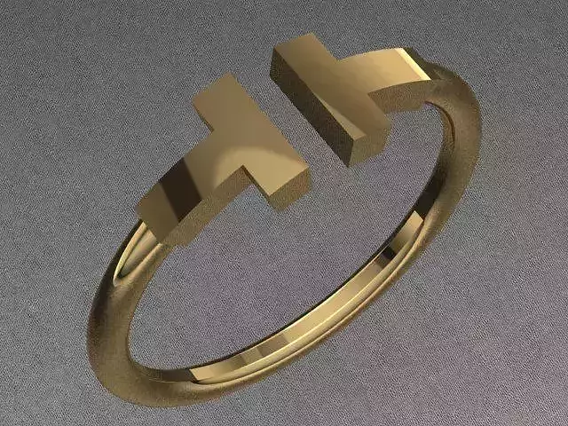 Tiffany Style Golden Wire Ring 3D print model