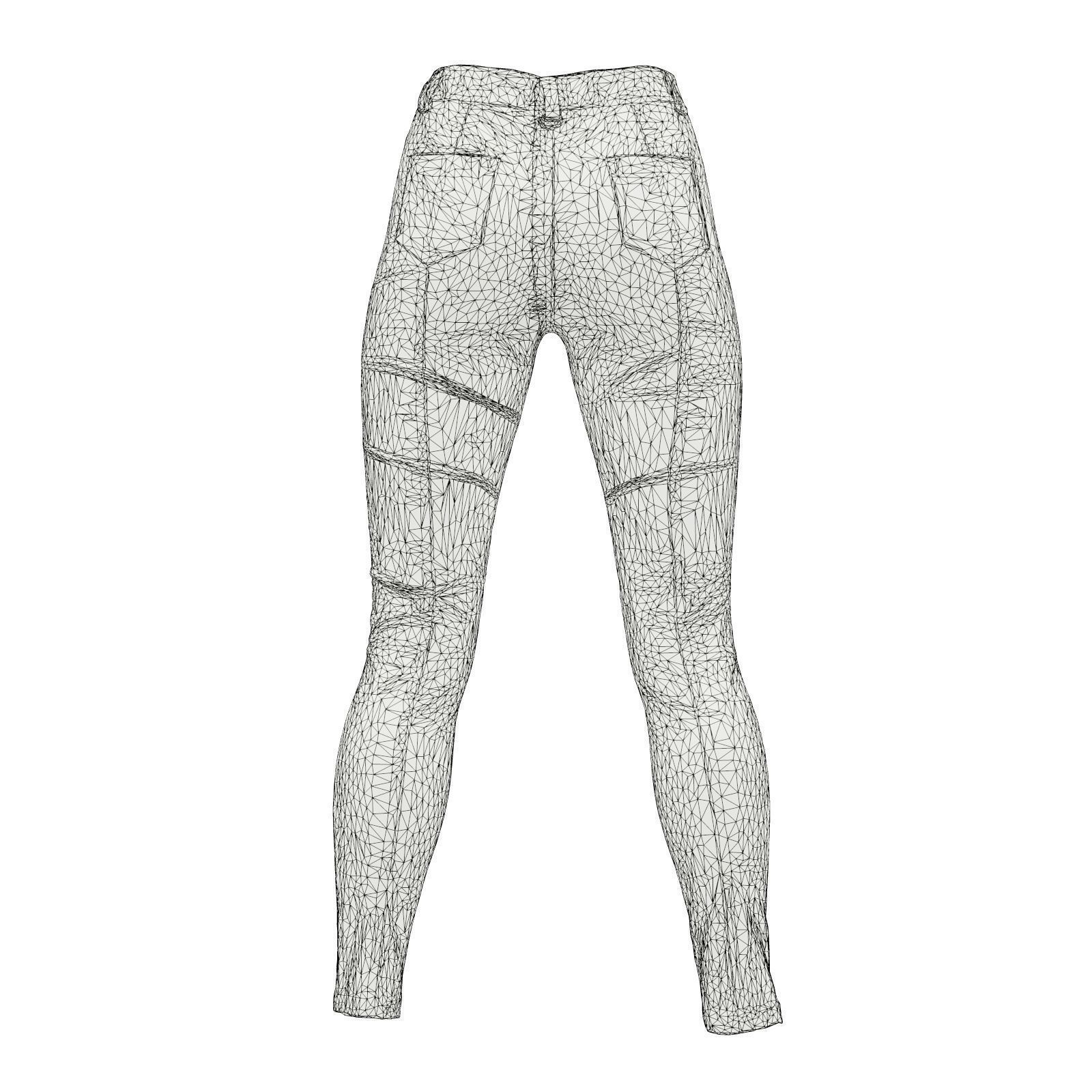 Leather Laced Shins Pants 3D model_9