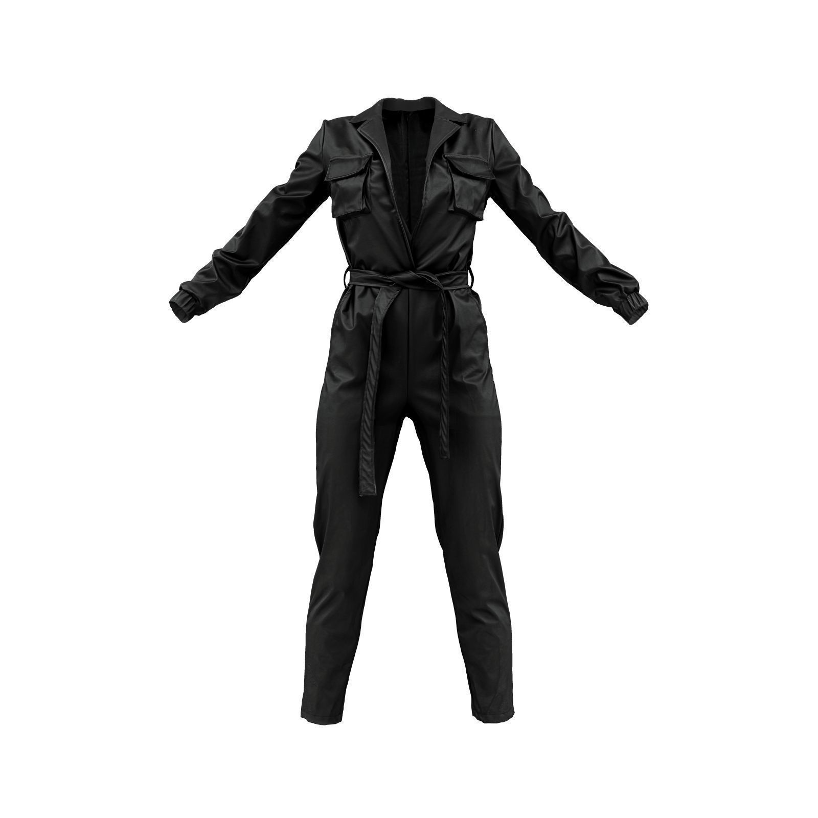 Leather Jumpsuit 3D model_1