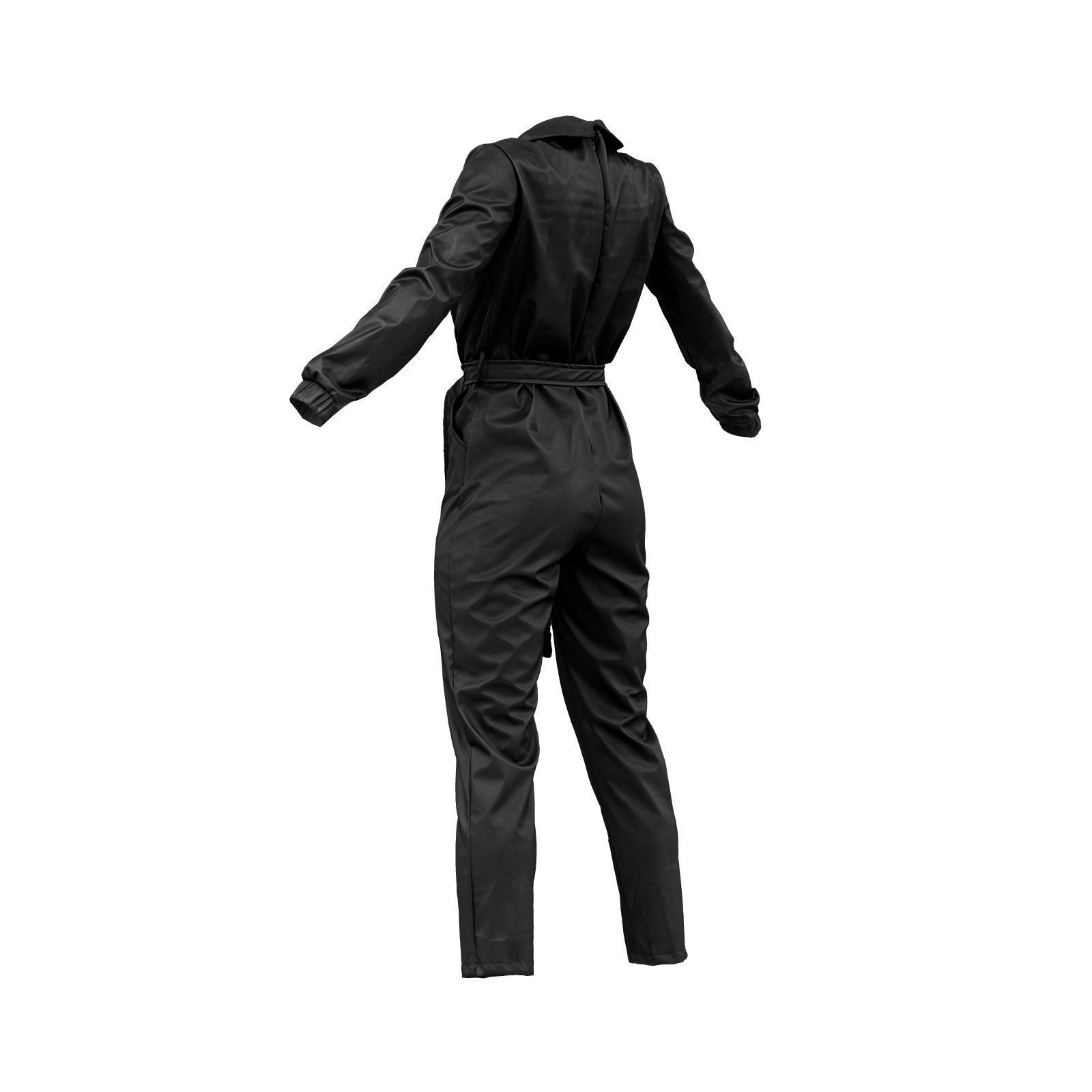 Leather Jumpsuit 3D model_3