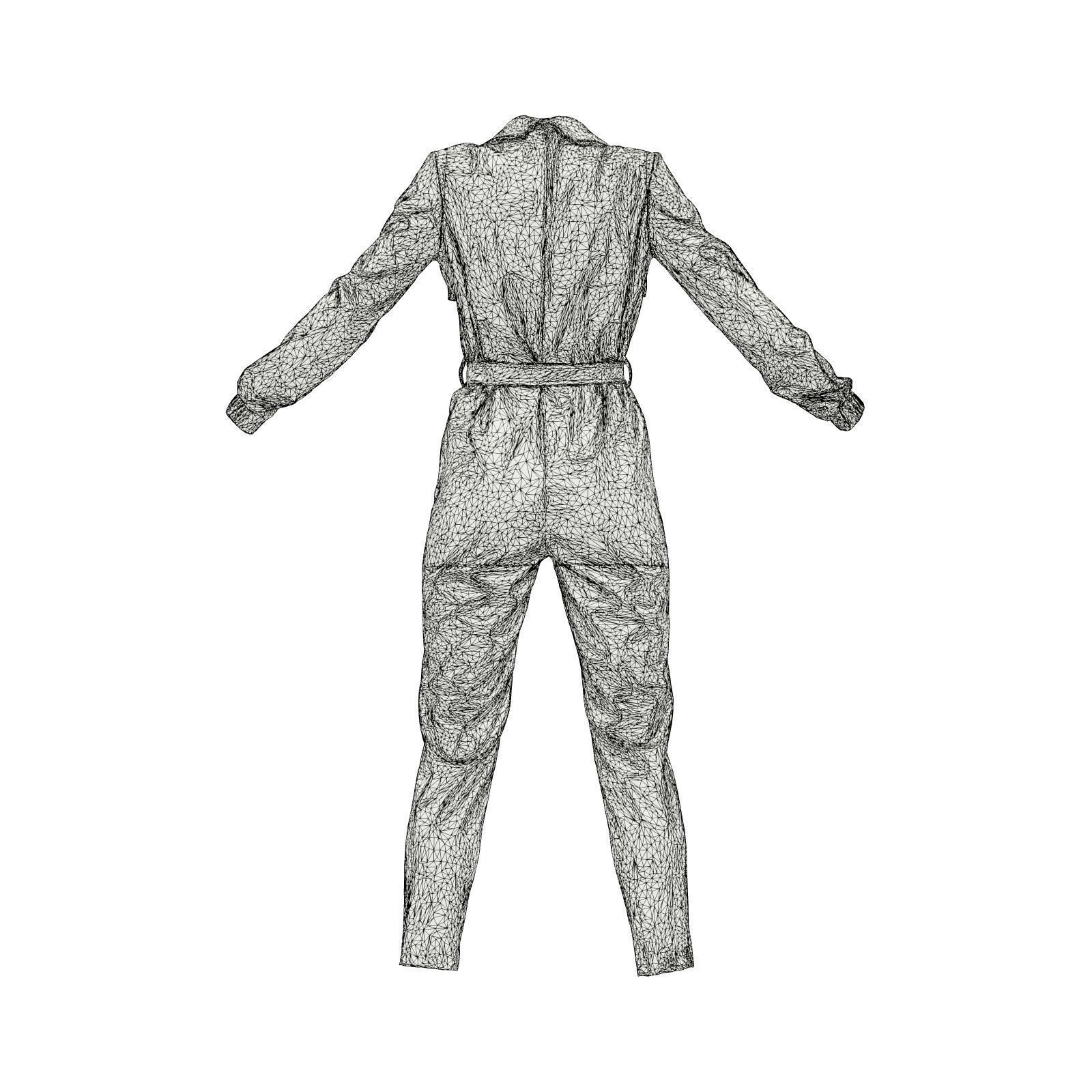 Leather Jumpsuit 3D model_7