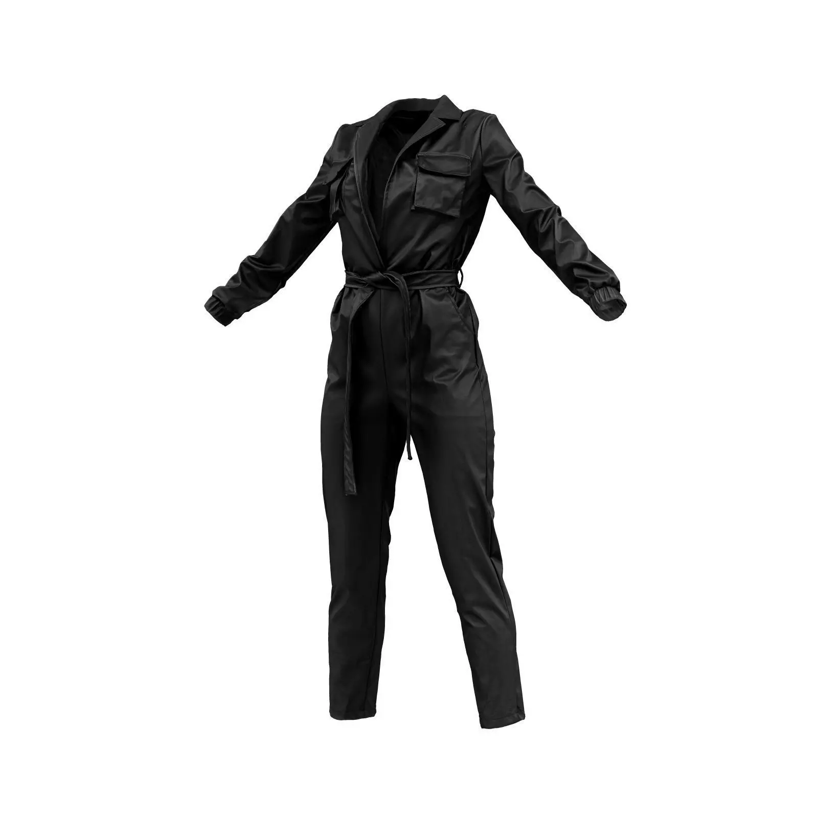 Leather Jumpsuit 3D model_0