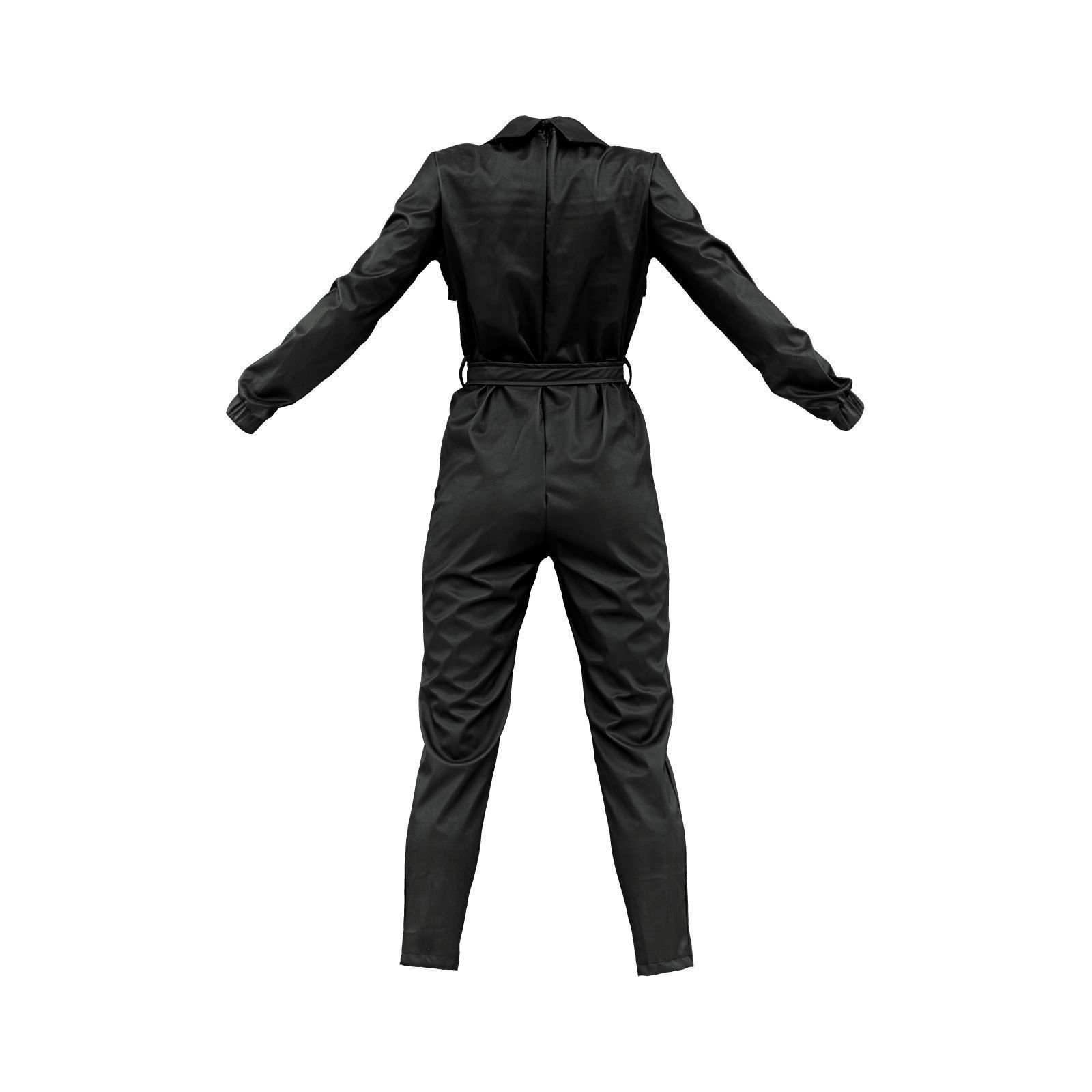 Leather Jumpsuit 3D model_2