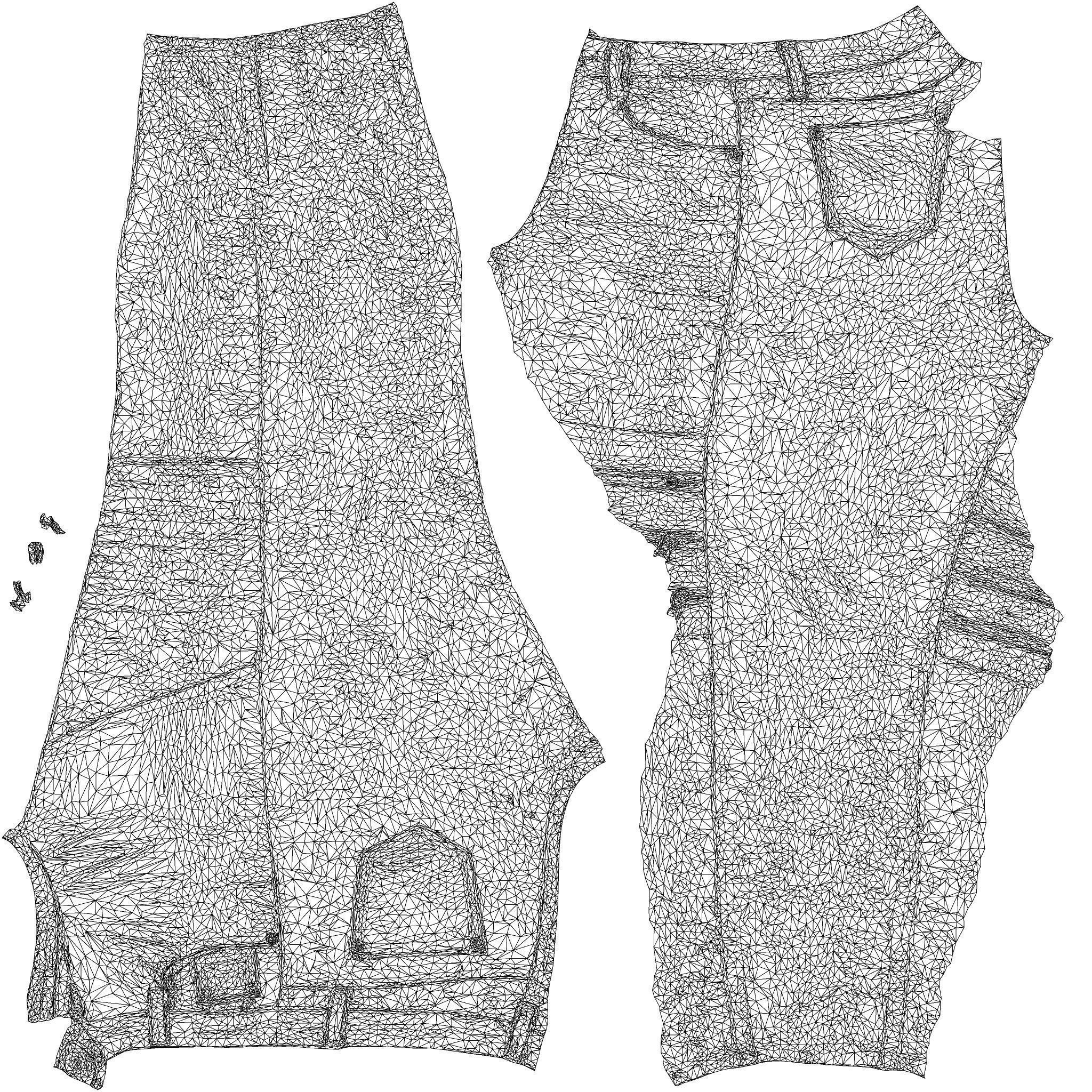 Leather Details Jeans Trousers 3D model_10