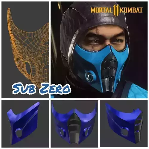 Sub Zero mask from Mortal Kombat 11 - Grand Master 3D print model