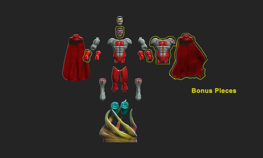 Omni Man-14Pieces-30Cm-Bonus Plus 5 pieces - UPDATED 3D print model_29