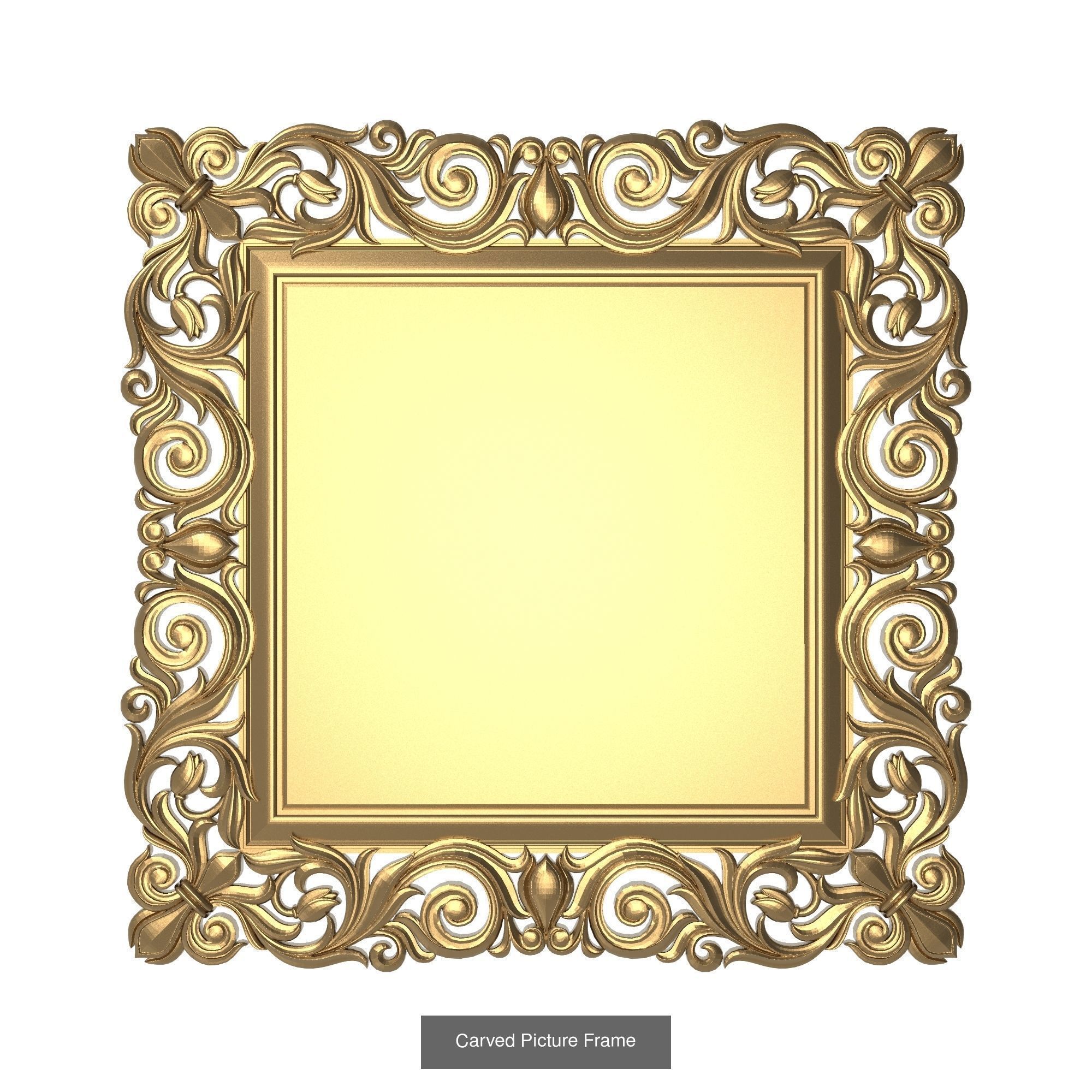 10 carved frames set 3D Model Collection_5