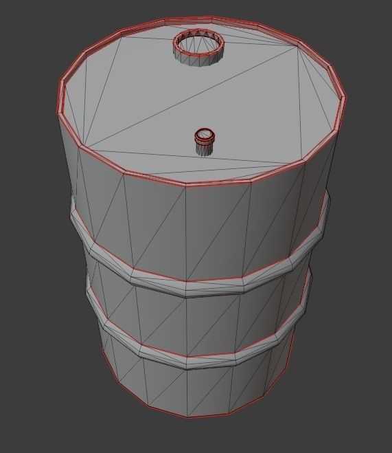 Metal barrel with elements of dirt rust and stickers Low-poly 3D model_16