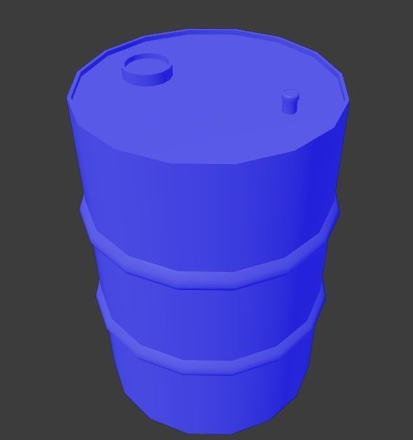 Metal barrel with elements of dirt rust and stickers Low-poly 3D model_15