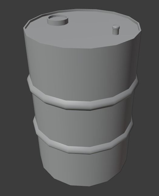 Metal barrel with elements of dirt rust and stickers Low-poly 3D model_19
