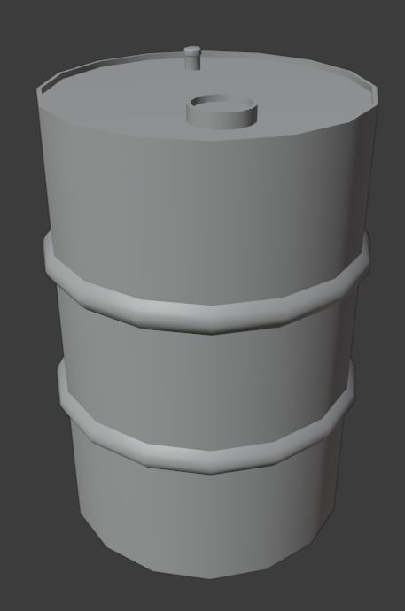 Metal barrel with elements of dirt rust and stickers Low-poly 3D model_20