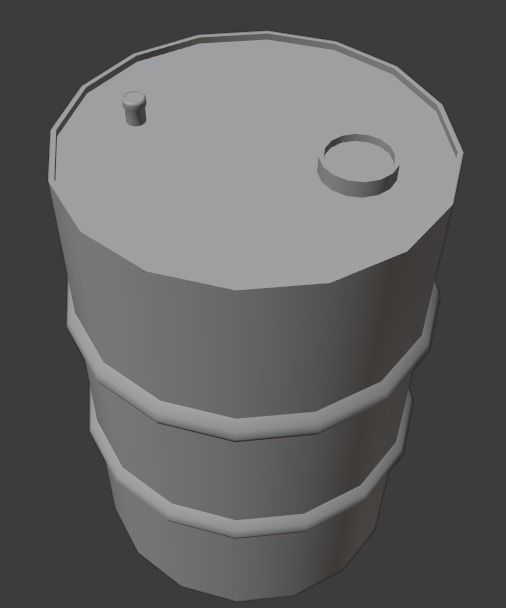 Metal barrel with elements of dirt rust and stickers Low-poly 3D model_21