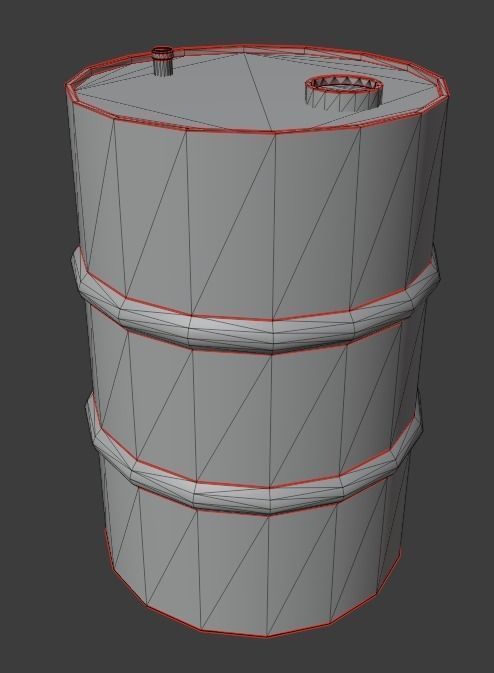 Metal barrel with elements of dirt rust and stickers Low-poly 3D model_18