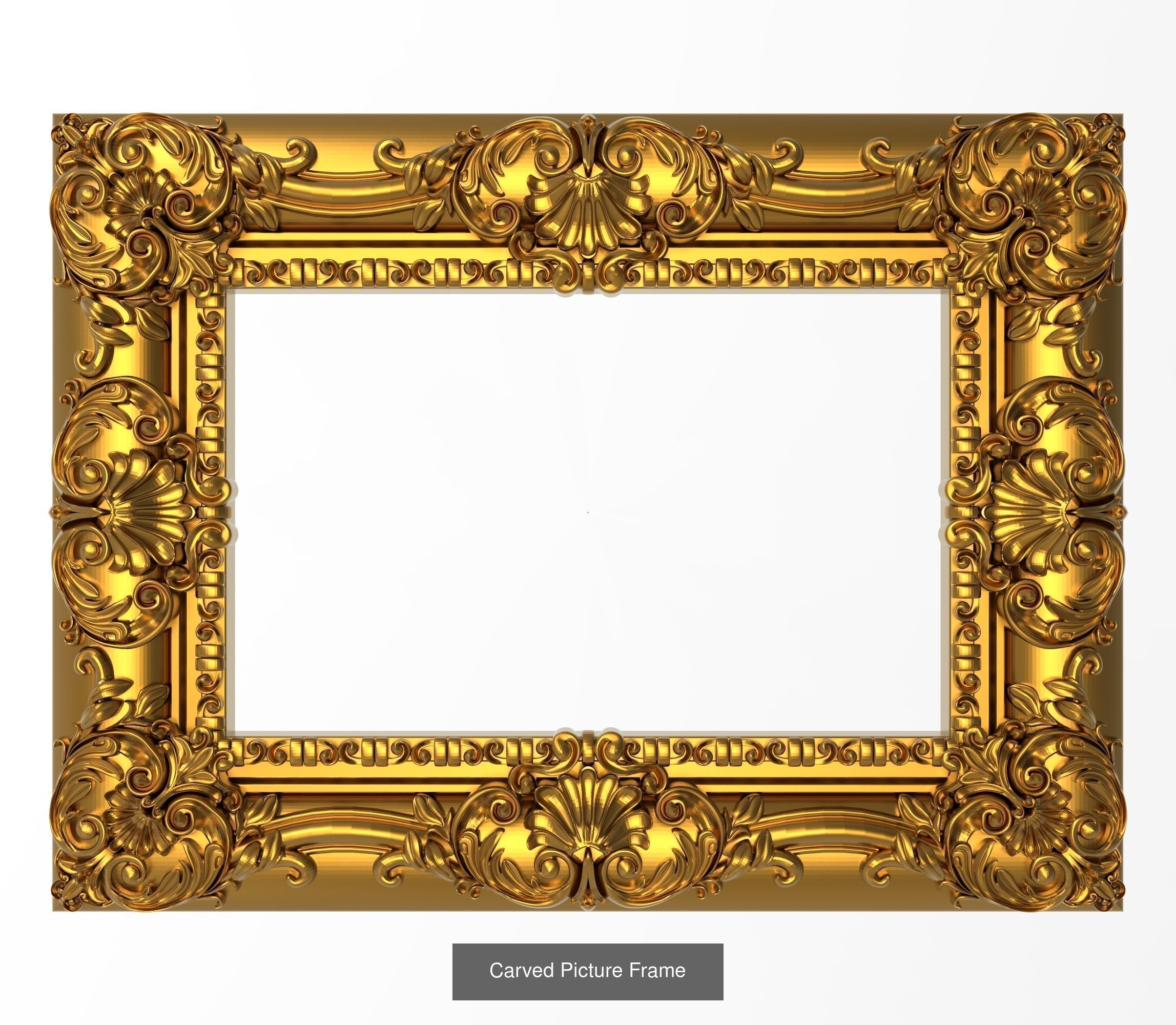 10 carved frames set 3D Model Collection_6