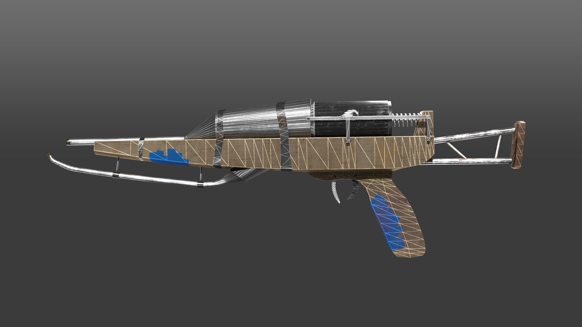 Flamethrower for games Low-poly 3D model_9