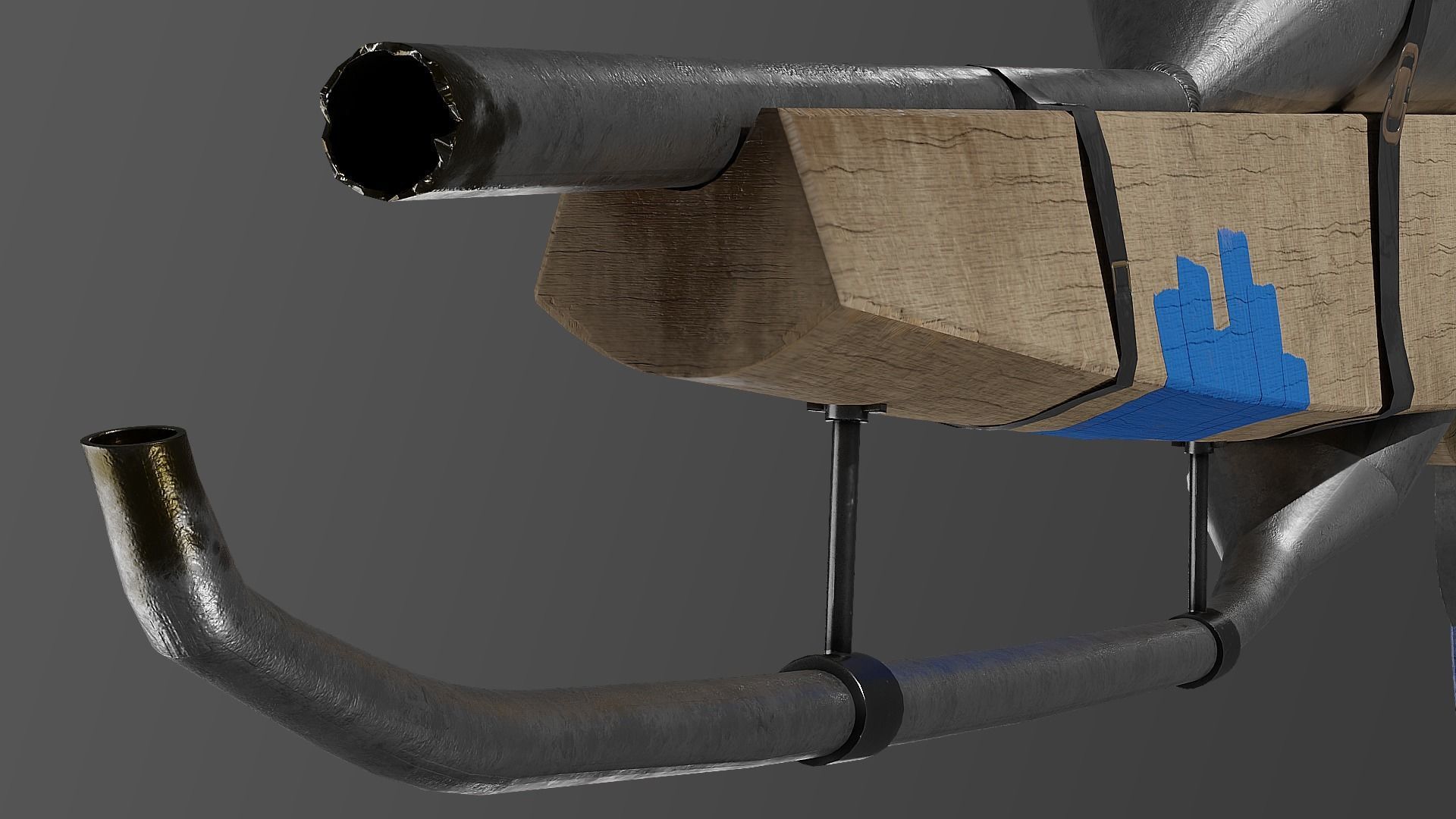 Flamethrower for games Low-poly 3D model_3