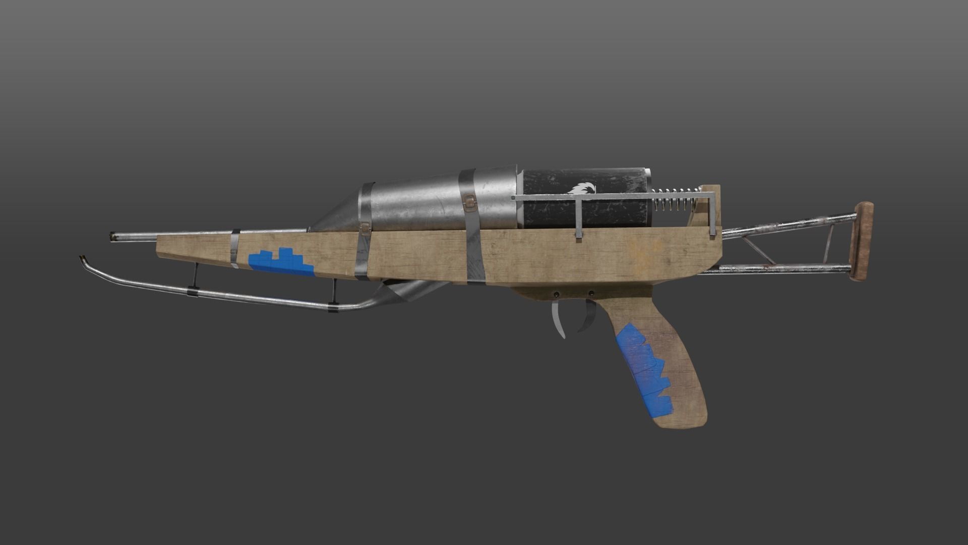 Flamethrower for games Low-poly 3D model_8