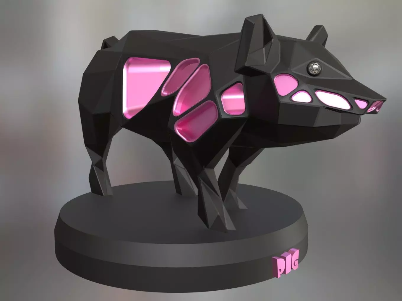 Voronoi Pig Pose 3D print model