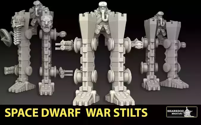Space Dwarf War Stilts 3D print model