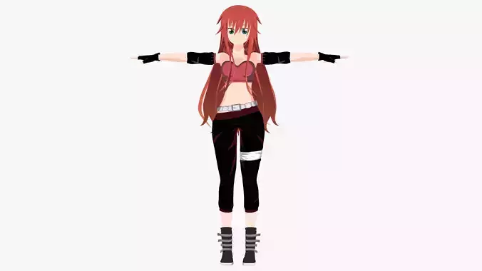 Character Anime Girl  Low-poly 3D model