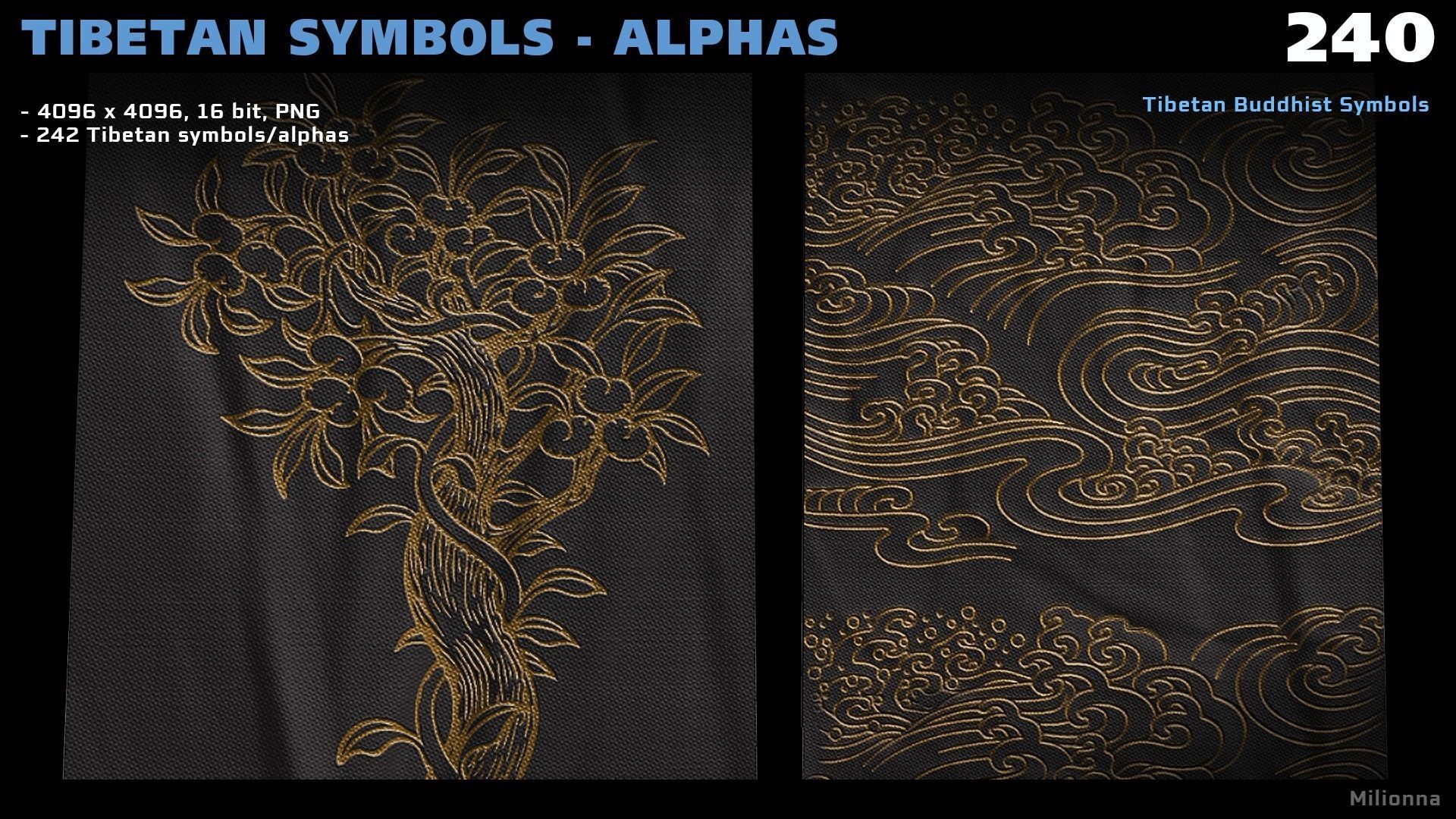 240 Tibetan Symbols - Alphas PNG Texture_2