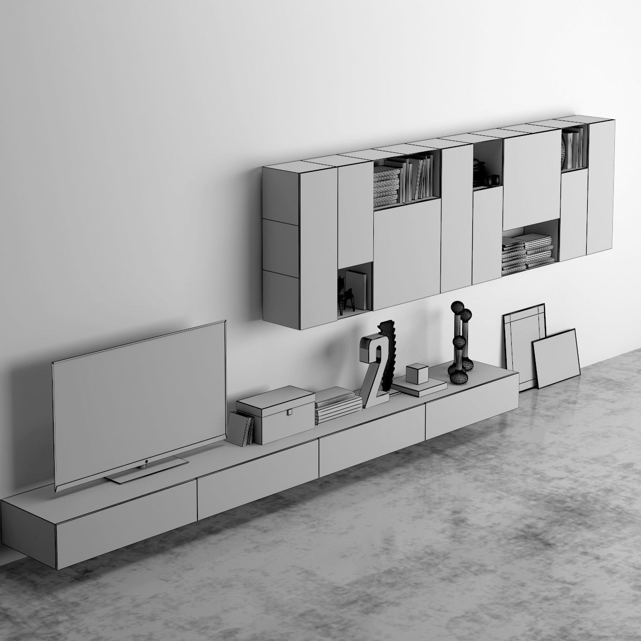 Display cabinet 3d collection 1 3D model_4