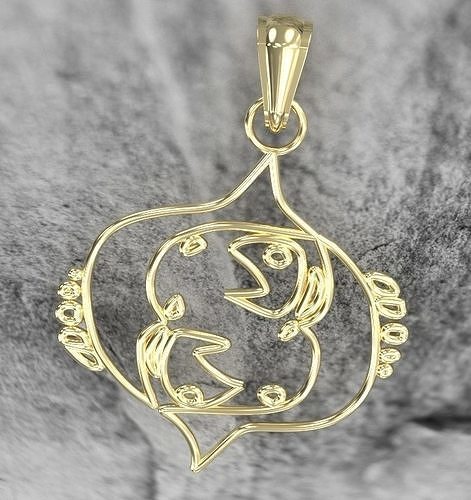 pisces zodiac pendant fish Free 3D print model